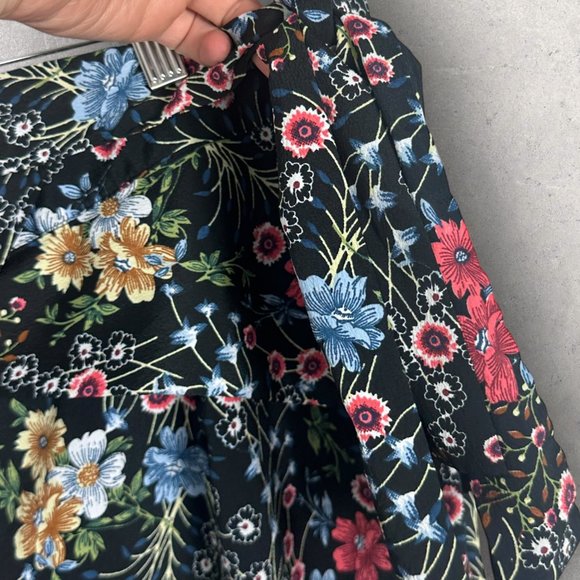 ASOS Wide Leg Floral Pants Womens Size 18 Skirted Tie Waist Boho Beach Elastic - Picture 6 of 16